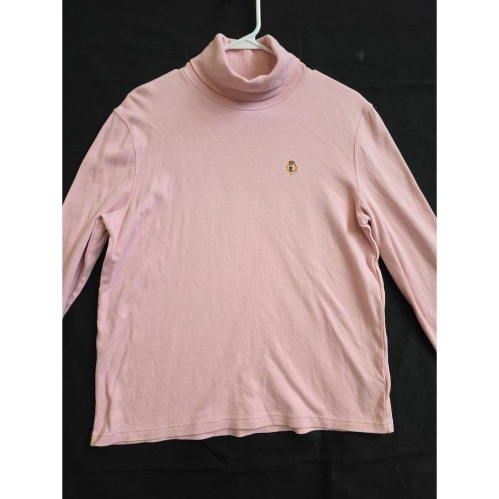 Lauren Ralph Pink Turtleneck  Large Long Sleeve Crown